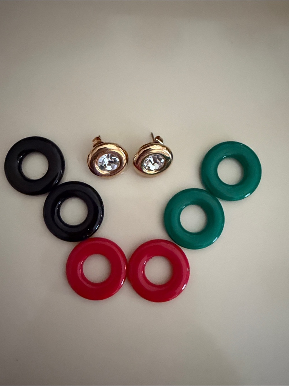 VTG Kenneth J. Lane K.J.L. for Avon Colorful Jackets 4 Pairs Stud Post Earrings